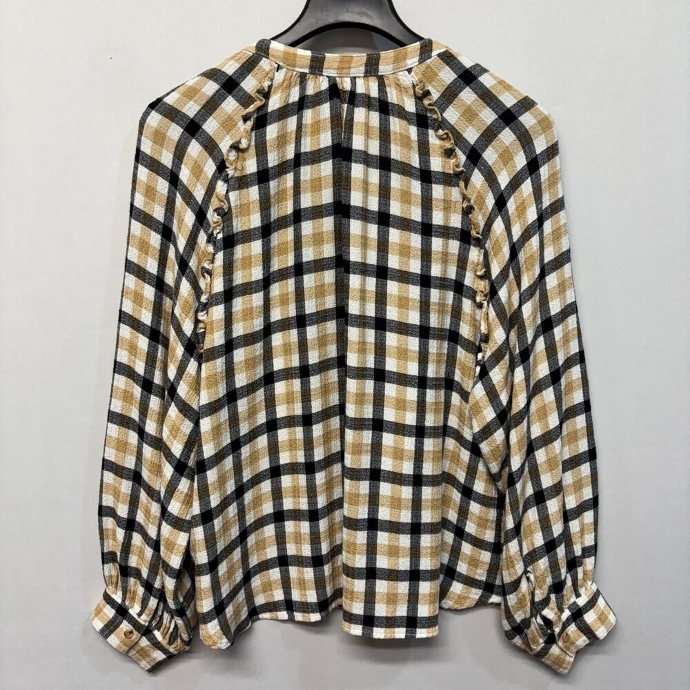 Pilcro Anthropologie Women Long Sleeve Blouse Top Shirt Size 2X Plaid C063 -16 - Picture 12 of 16